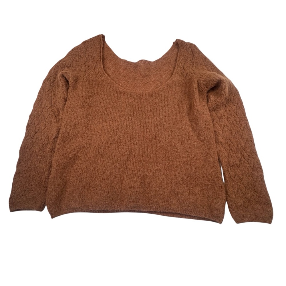 Sézane París Sweater Women’s Small Brown Baby Alpaca Soft Preppy Pullover Top